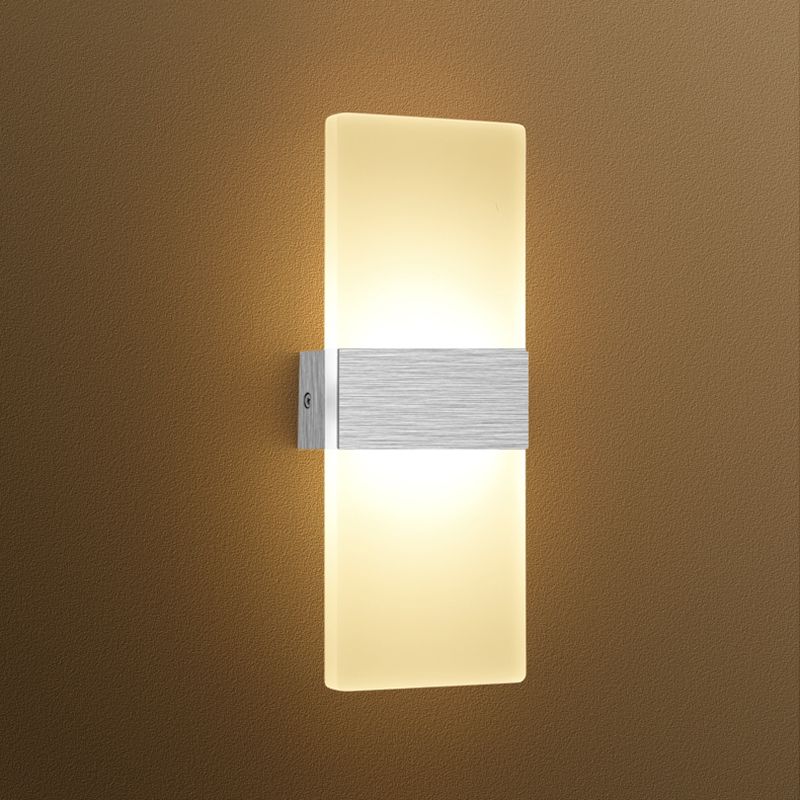 Lampada da parete per tonalità rettangolare in alluminio modernista Light Sconce a 1 luce per camera da letto