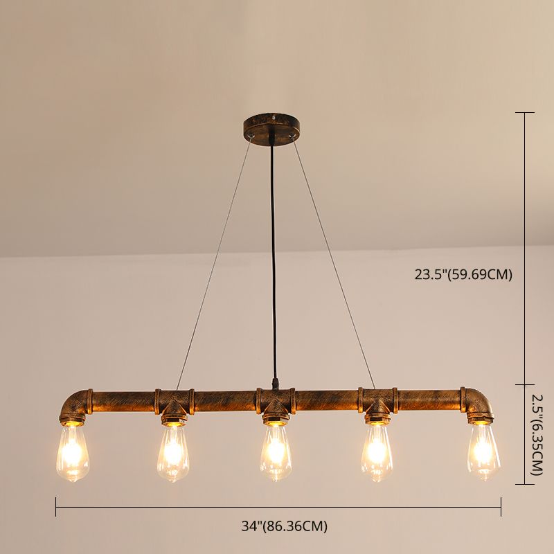 Metal Bare Bulb Island Lighting Freeture Style Industrial Restaurant Isola Penderant Light
