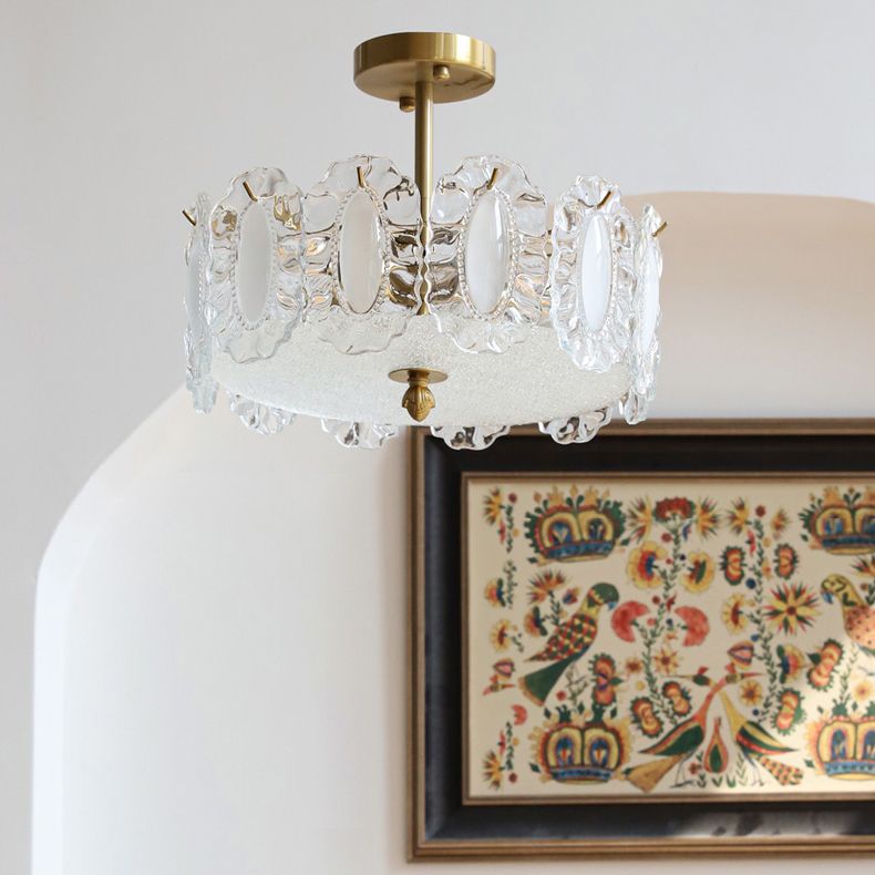 Modern Glass Shade Ceiling Lamp Minimalist Flush Mount Light Fixture