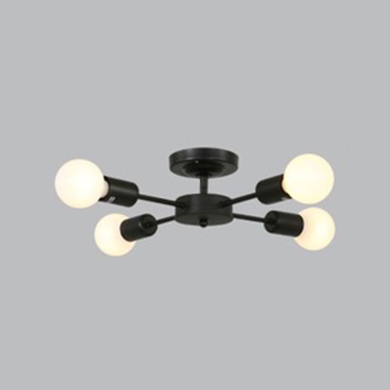 Industrial Starburst Flush Mount Ceiling Light Metal Multiple-Light Flush Light