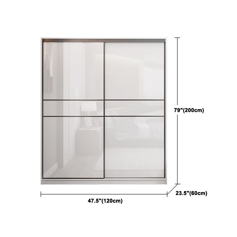 Engineered Wood White Wardrobe Cabinet Modern Wardrobe Closet