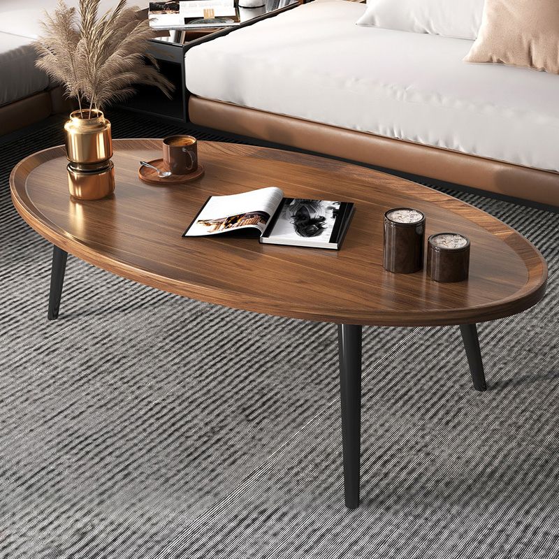 14.9/18.8" H 4-Leg Base Wooden Solid Color Round Coffee Table For Apartment