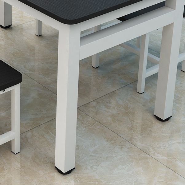 Minimalist Wooden Dining Room Set with White Base Formal Dining Table Furniture