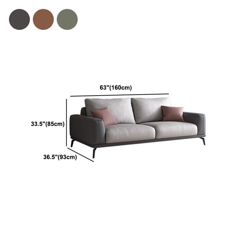 Faux Leather Pillow Back Sectionals/Sofa with Square Arm for Living Room