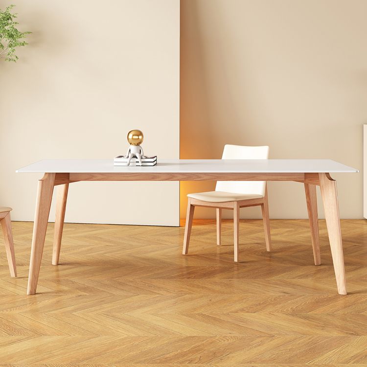 Sintered Stone Dining Table Wooden Base Dinner Table for Dining Room