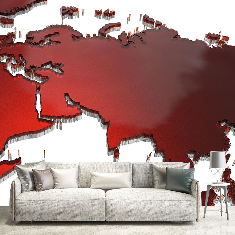 Contemporary World Map Wall Mural Wallpaper Eco-friendly Wall Mural in Bright Color