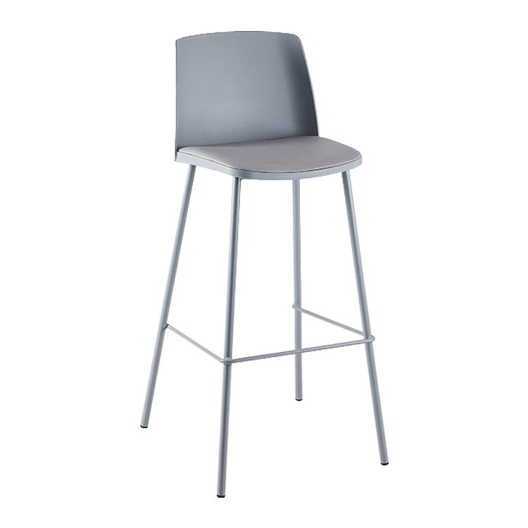 Nordic Bar-stool Plastic Counter Bar Stool with Metal Legs for Home