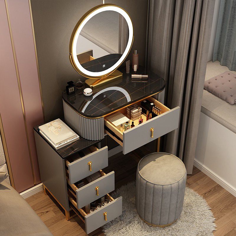 Contemporary Makeup Vanity Desk with 4 Wooden Drawers for Bedroom