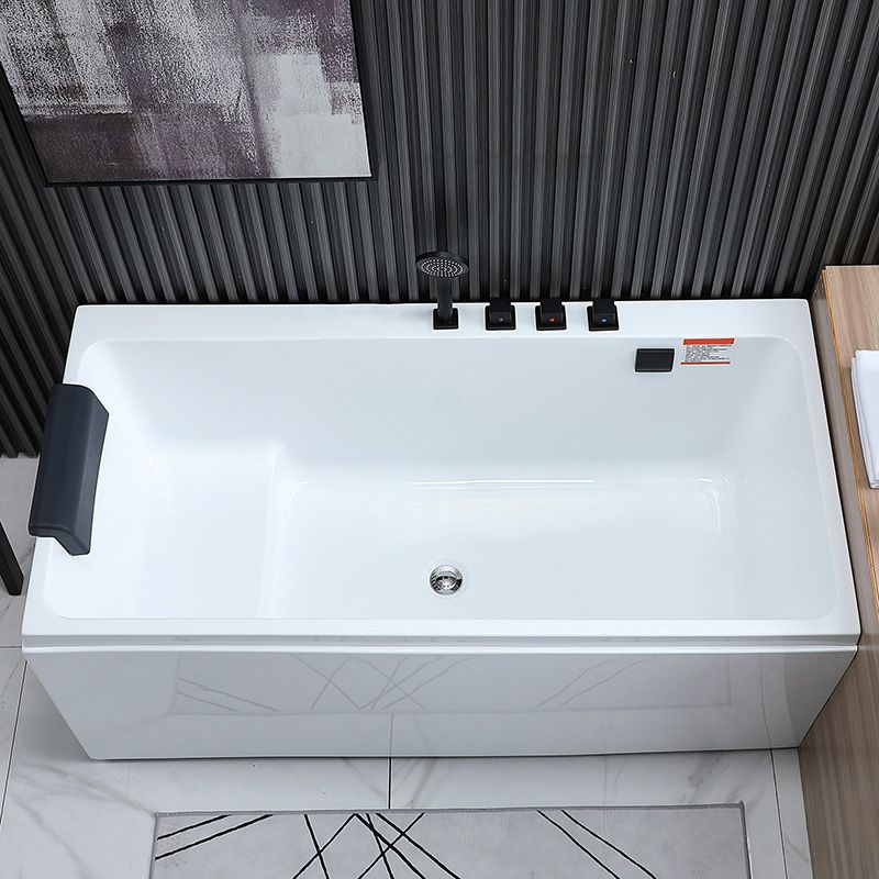 Flat Bottom Soaking Bath Tub Antique Finish Rectangular Modern Bathtub