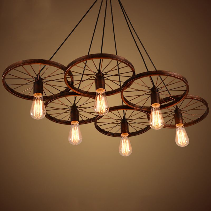 Ruota a pendente multipla in stile industriale METALLIC PENDANTI LAMPARE MULTIMA
