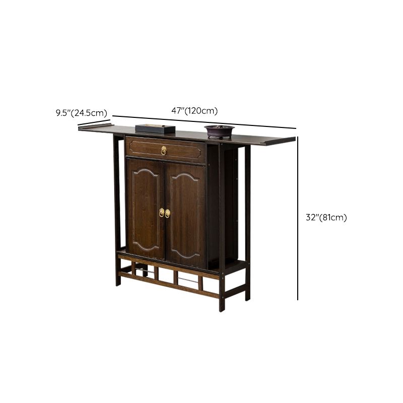 31"H Mid-Century Modern Console Table Single Drawer Sofa Table