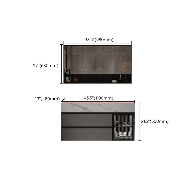 Modern Wall-Mounted Vanity Mirror Cabinet Sink Bathroom Vanity Cabinet