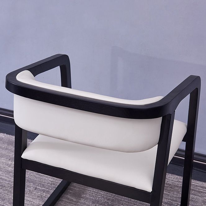 Chaises de salle à manger d'appoint en bois style contemporain Chaises d'appoint de salle à manger à dossier ouvert (Ensemble de 2)
