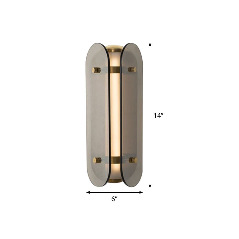 Pil capsule bed SCONCE Minimalisme Minimalisme Smokgrijs glas 1 bol wandmontage lamp