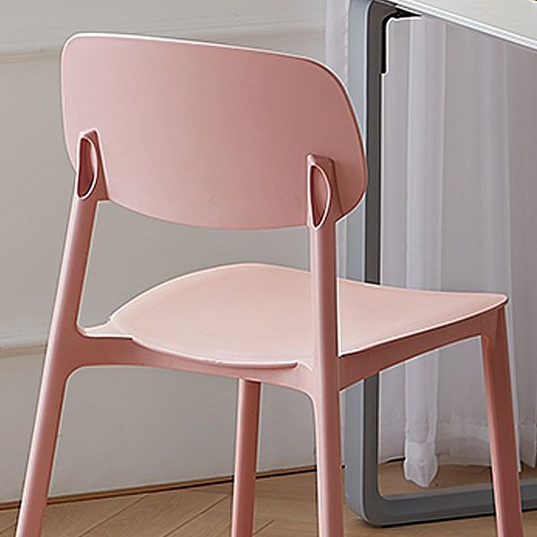 Silla lateral trasera abierta apilable moderna, acabado mate de plástico, silla de comedor