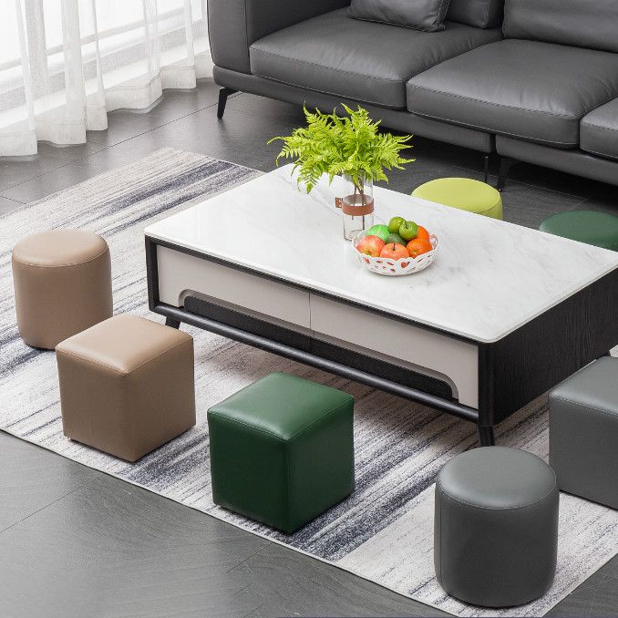 Modern Leather Standard Solid Color Stain Resistant Standard for Drawing Room