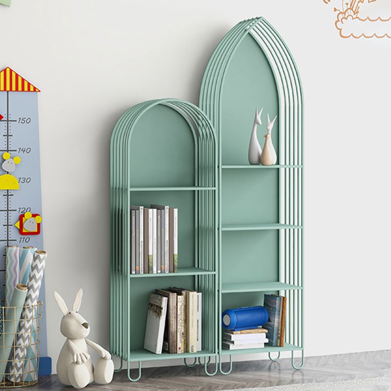 Scandinavian Antique Finish Shelf Bookcase Metal Book Shelf with Rectangular Shelves