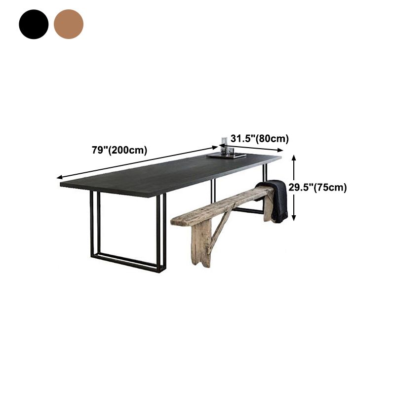 Wood Dining Table Traditional Luxury Rectangle Table with Sled Base