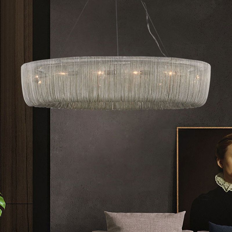 Aluminum Contemporary Hanging Light Fixtures Tassel  Drop Lamp for Living Room