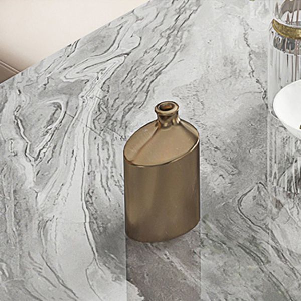 1/4/5/6/7 PCS Metal Glam Glam Dining Room Ensemble avec une table de dinet de table rectangle