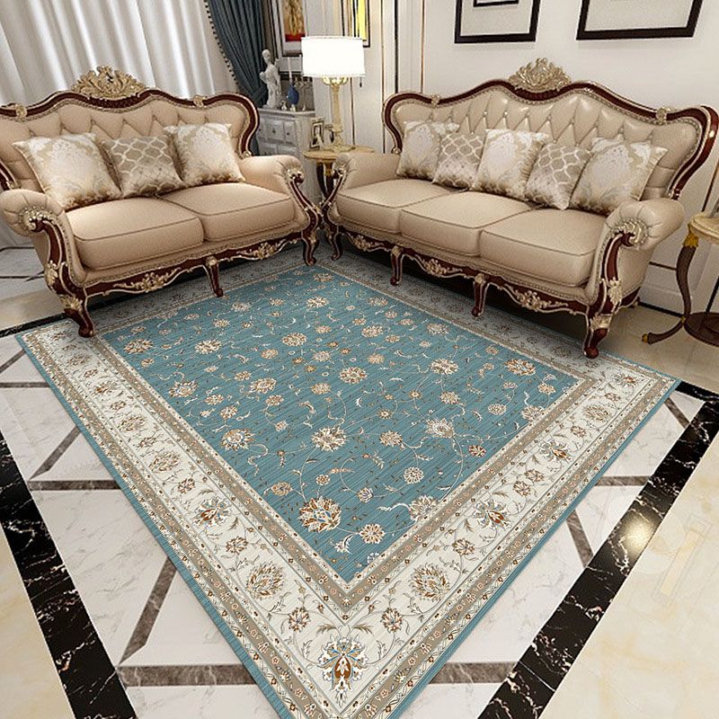 Vintage Medaillon Print Teppich Waschbarer Teppich Polyester Fleckenfestem Teppich für Wohnkultur