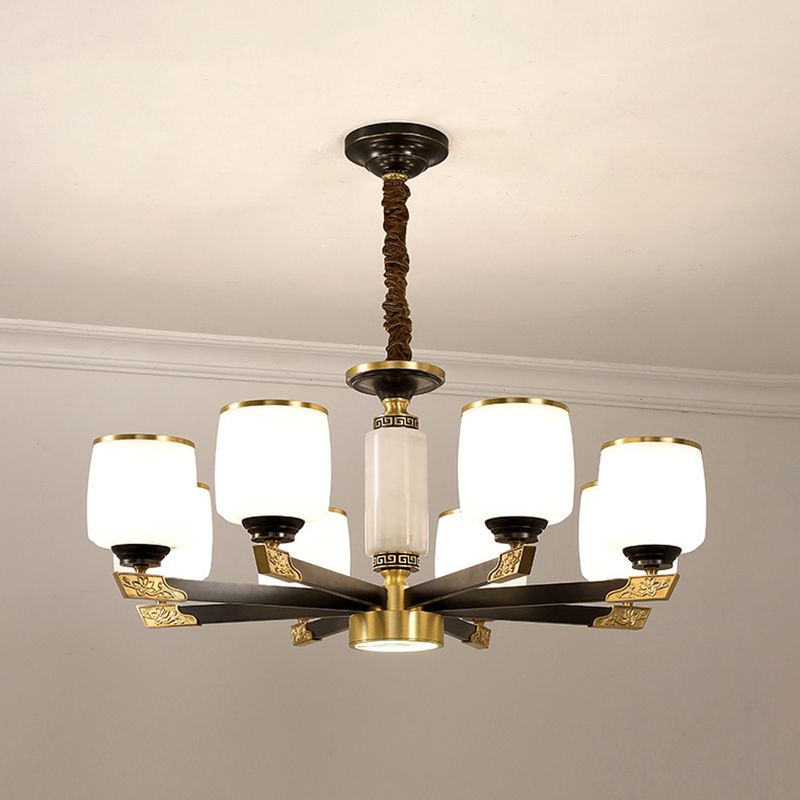 Multi Light Cylindrical Branch Hanging Pendant Modern Style Metal Hanging Lighting