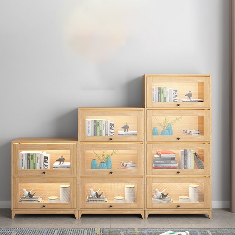 Scandinavian Style Closed Back Bookshelf Standard Wooden Bookcase