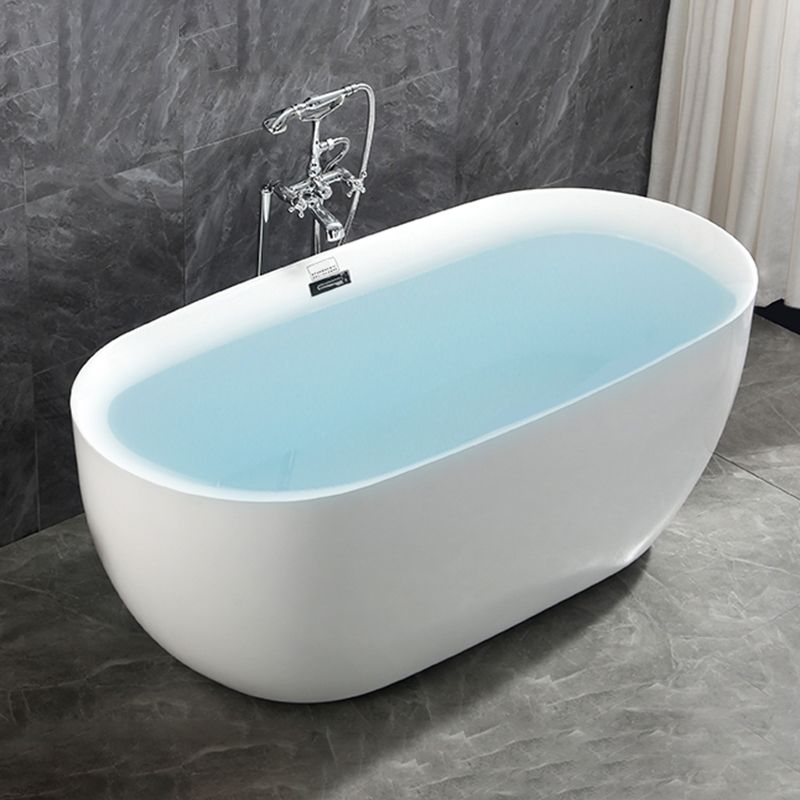 Bathroom Acrylic Oval Bathtub Soaking Tubs without Base in White