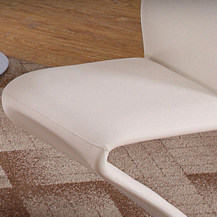 Chaise d'appoint à domicile en cuir de style concepteur monochrome à dos solide (ensemble de 2)