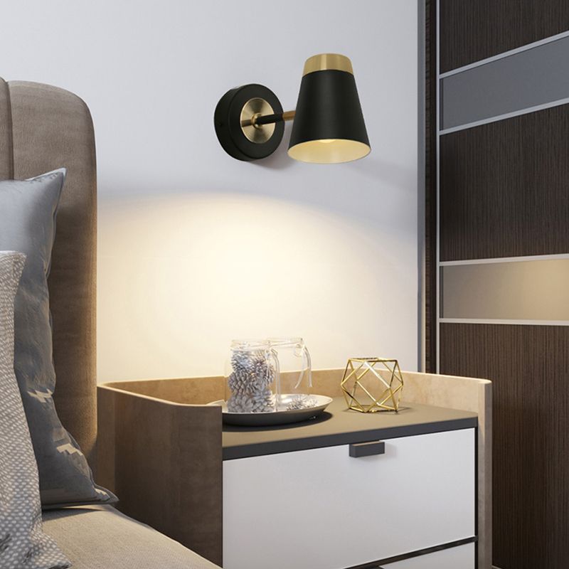 Modern Simple Aluminum Wall Light Bell Shape Rotatable Wall Lamp for Living Room