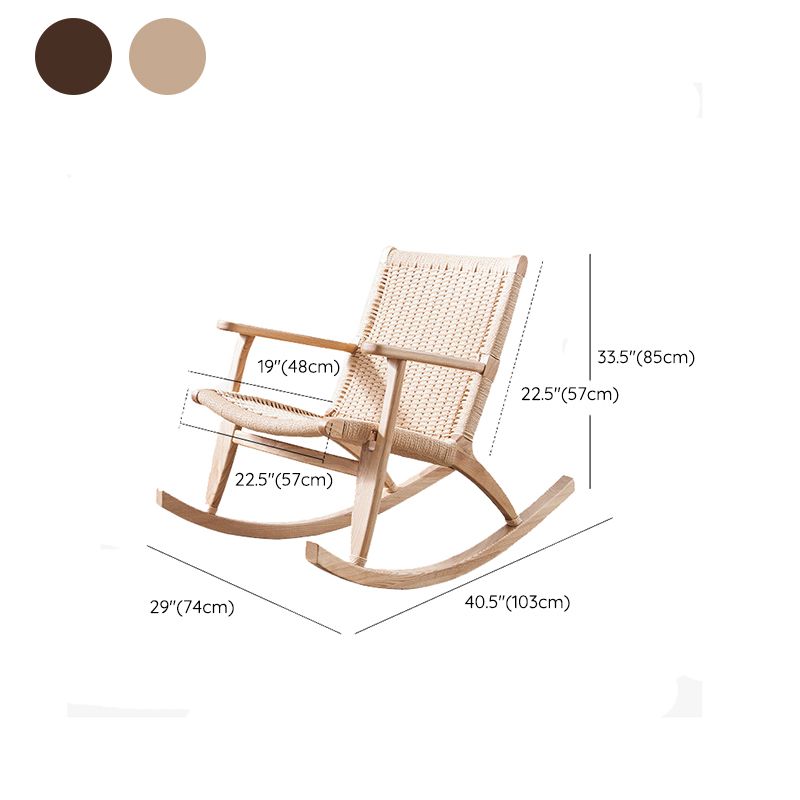 Modern Style Wood Base Rocking Chair Leisure Chaise Lazy Chair for Balcony