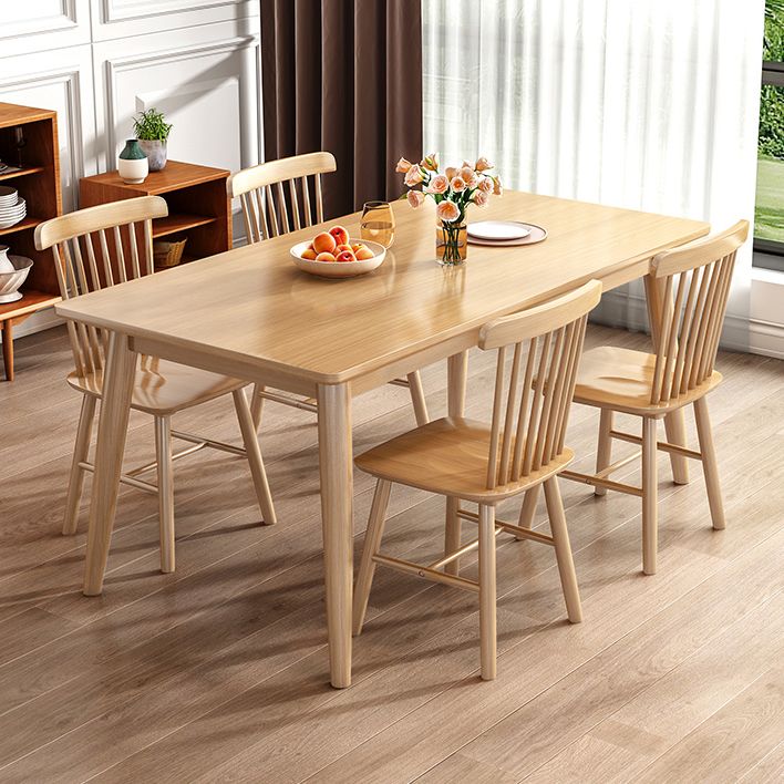 Contemporary Solid Wood Rectangular Dining Table for Dining Hall