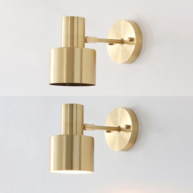 Gold 1 Light Wall Light Post-Modern Minimalist Metal Cylindrical Wall Light for Living Room