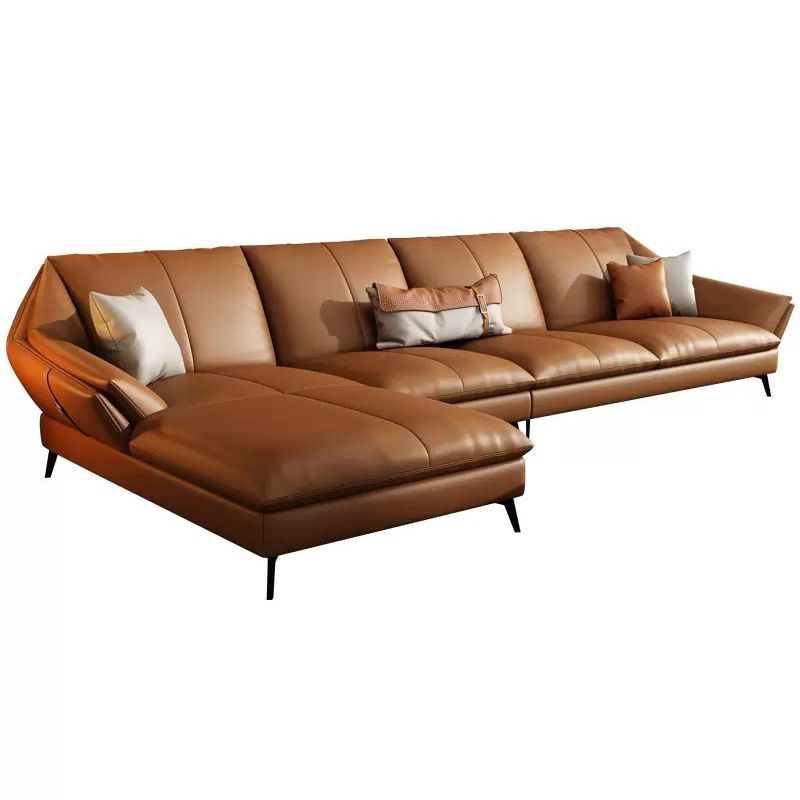 Contemporary Cushions Flared Arm Faux Leather Stationary Seating