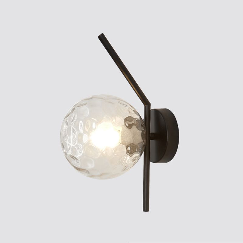 Simple 1-Light Wall Lighting Fixture Glass Spherical Wall Light for Hallway