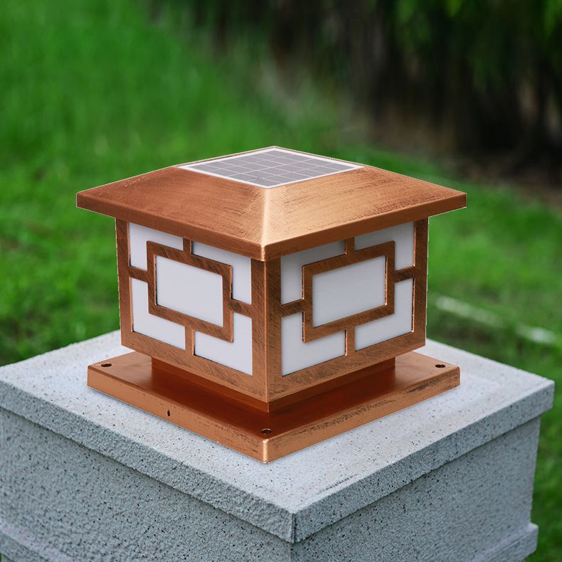 Contemporary LED Pillar Light Simple LED Solar Lighting Fixture for Garden