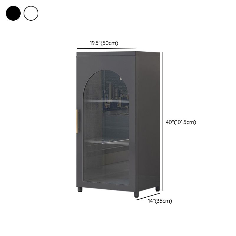 Scandinavian Metal Bookshelf Standard Closed Back Bookcase with Cabinets