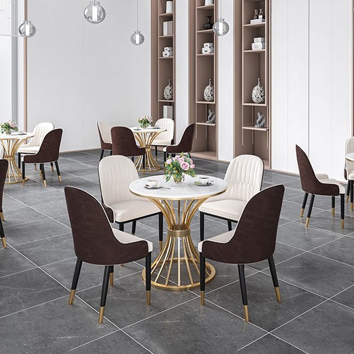 1/2/3/4/5 PCS Metal Glam Glam Dining Room Ensemble avec table ronde