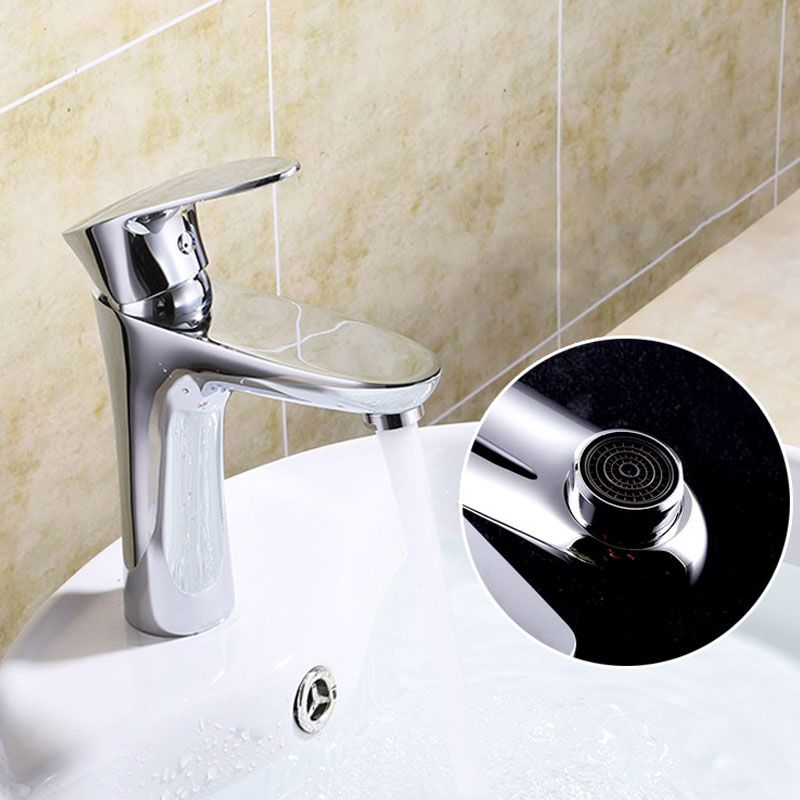 Single Handle Basin Lavatory Faucet Low Arc Brass Bathroom Faucet