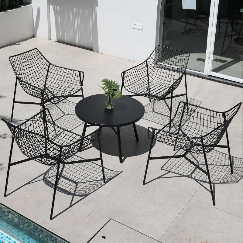 Contemporary Style 1/3/4/5 Pcs Bistro Set Metal Bistro Table Set