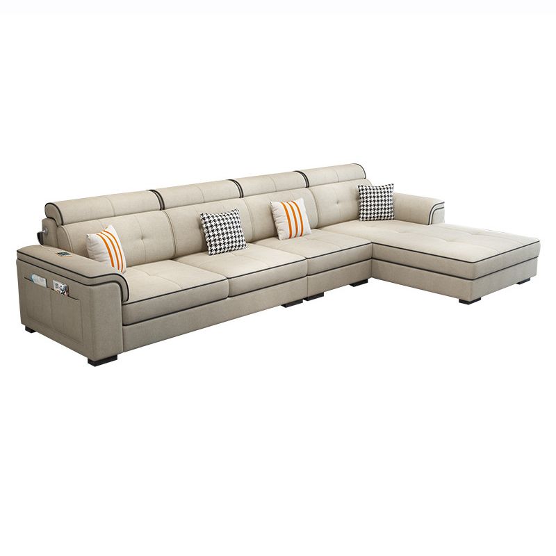 Scandinavian L-Shape Sectional with Pillow Top Arm for Living Room