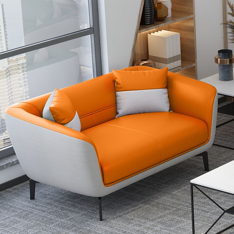 Faux Leather Tight Back Sofa Couch Standard Flared Arm Sofa Couch