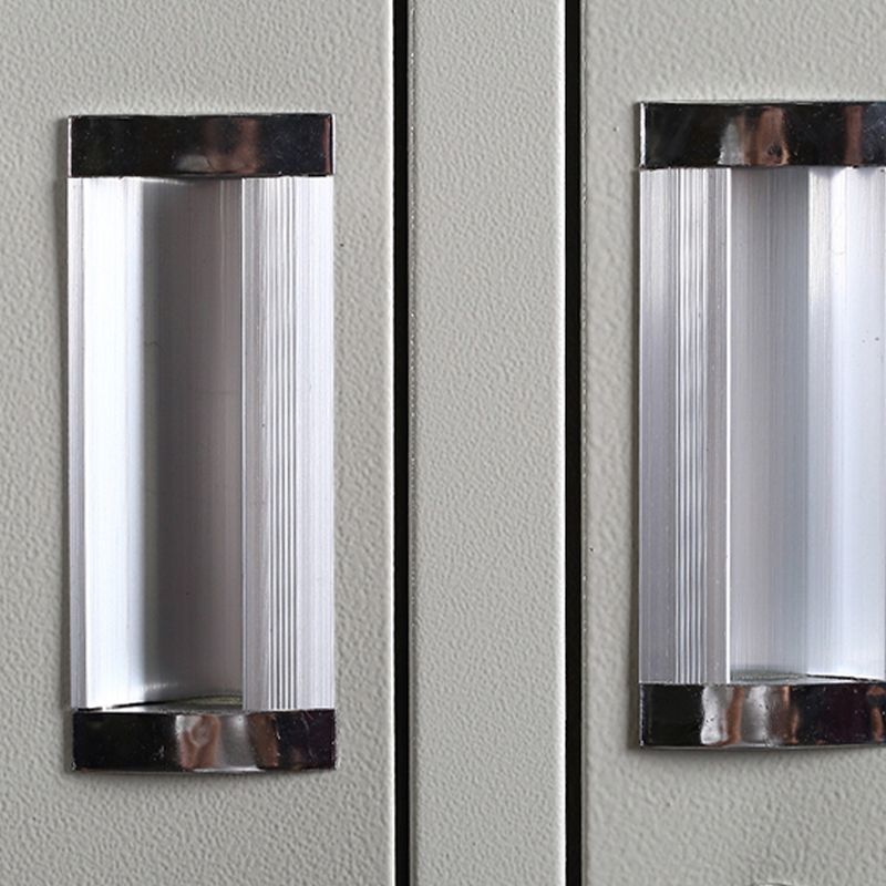 White Steel Cabinet with Hinged Doors Modern Storage Cabinet