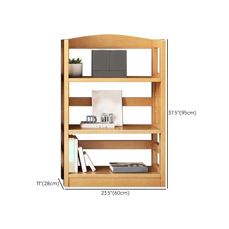 Contemporary Standard Bookshelf Wooden Open Back Bookcase with Shelves