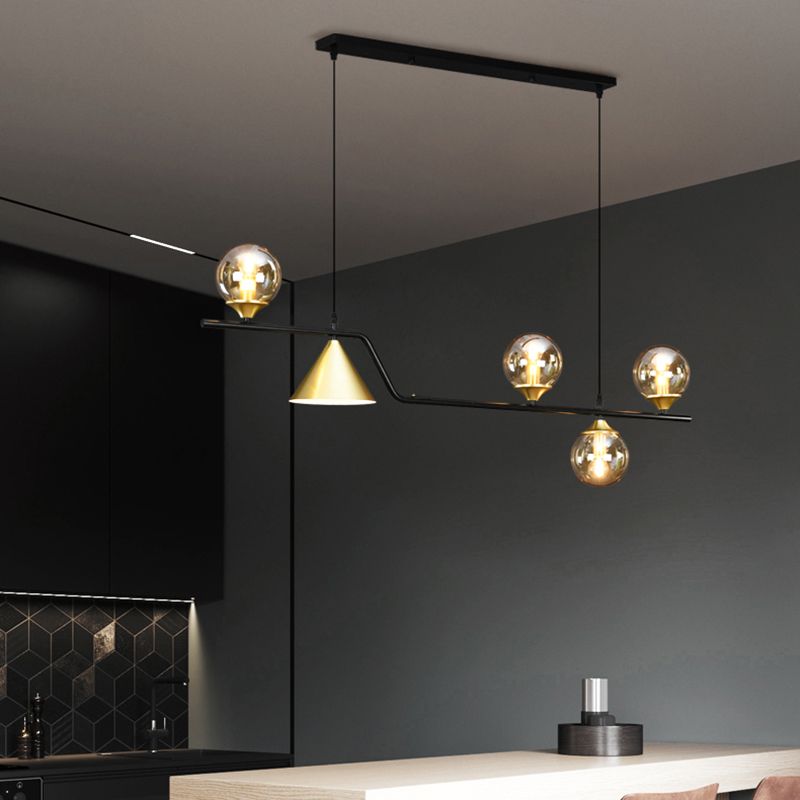 Contemporary Island Light Globe Glass Island Lights for Kitchen