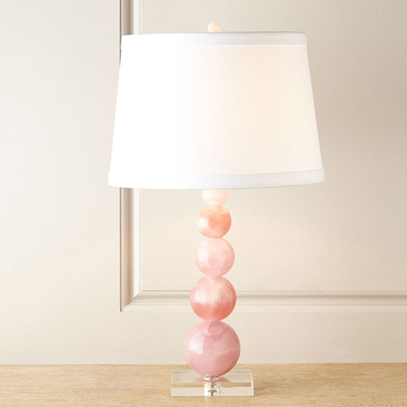 Contemporáneo 1 lámpara de noche de bombilla de lámpara rosa lectura de barril luz de libro con sombra de tela