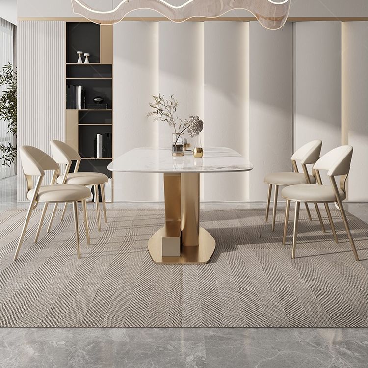 1/4/5/7/9 Pcs Dining Room Table and Chair Set Sintered Stone Dining Table Set