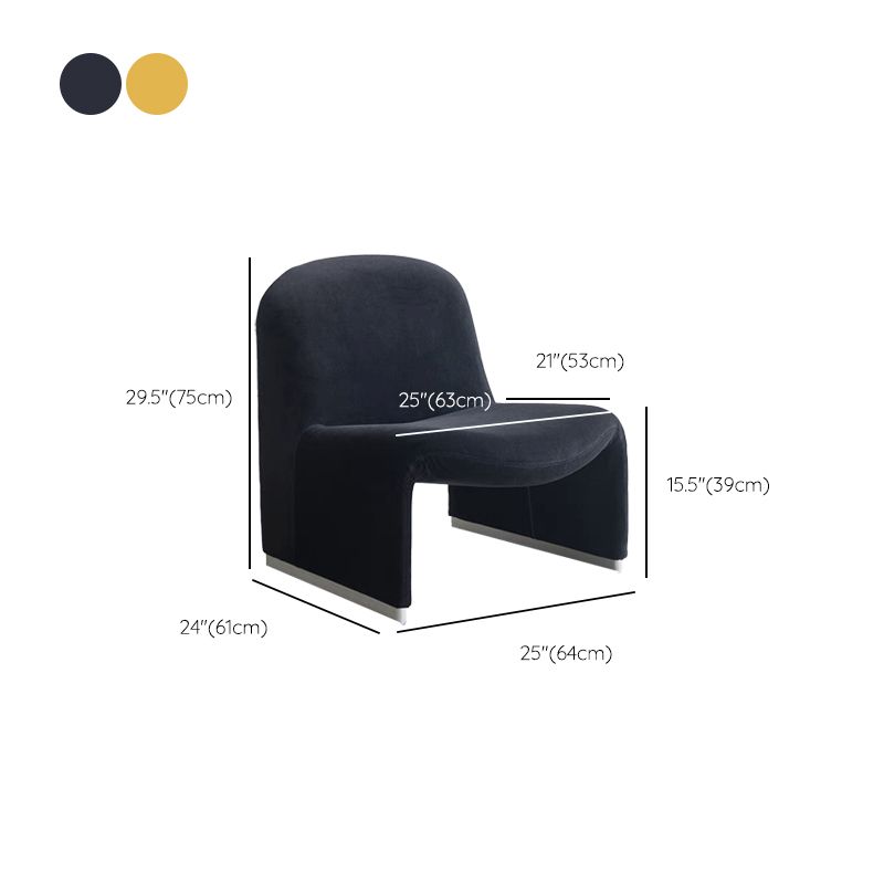 Mid-century Modern Side Chair Armless Fixed Back Accent Armchair for Bedroom