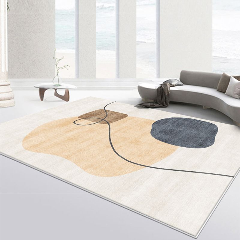 Alfombra de alfombra de poliéster moderno marrón alfombra lavable alfombra para sala de estar