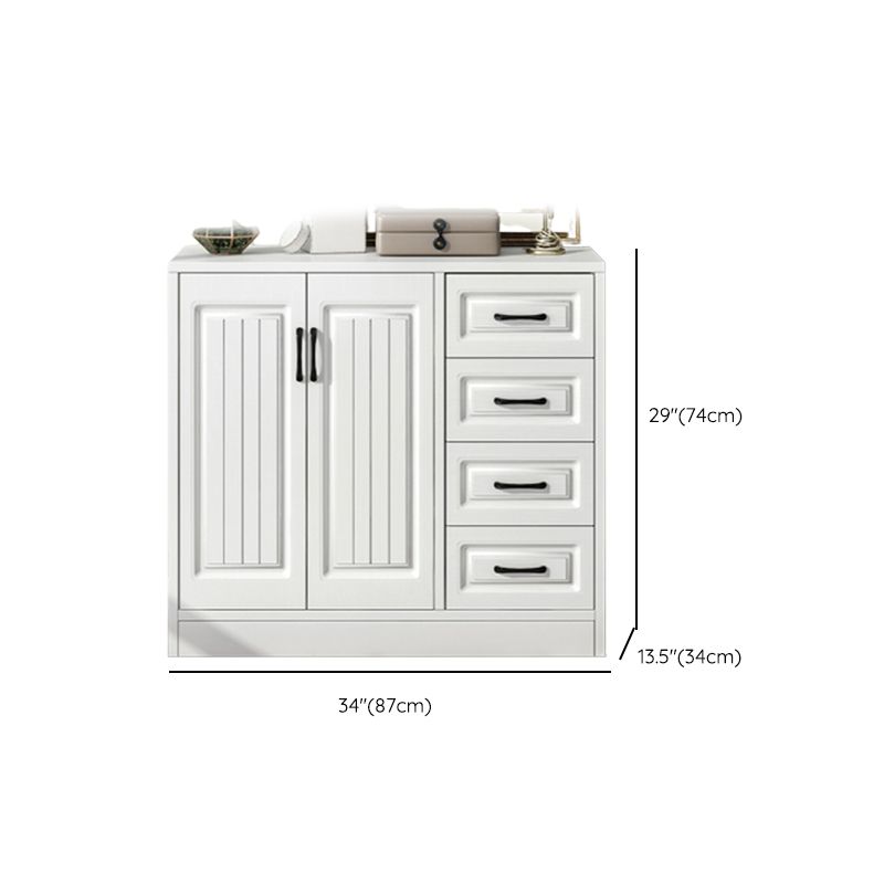 White Standard Cabinet Solid Wood Storage Cabinet with Drawer